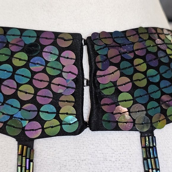 Vintage 90s Womens Sz 8 Mermaid Sequins Sparkle Cocktail Dress‎ Bodycon Sexy - Picture 12 of 15